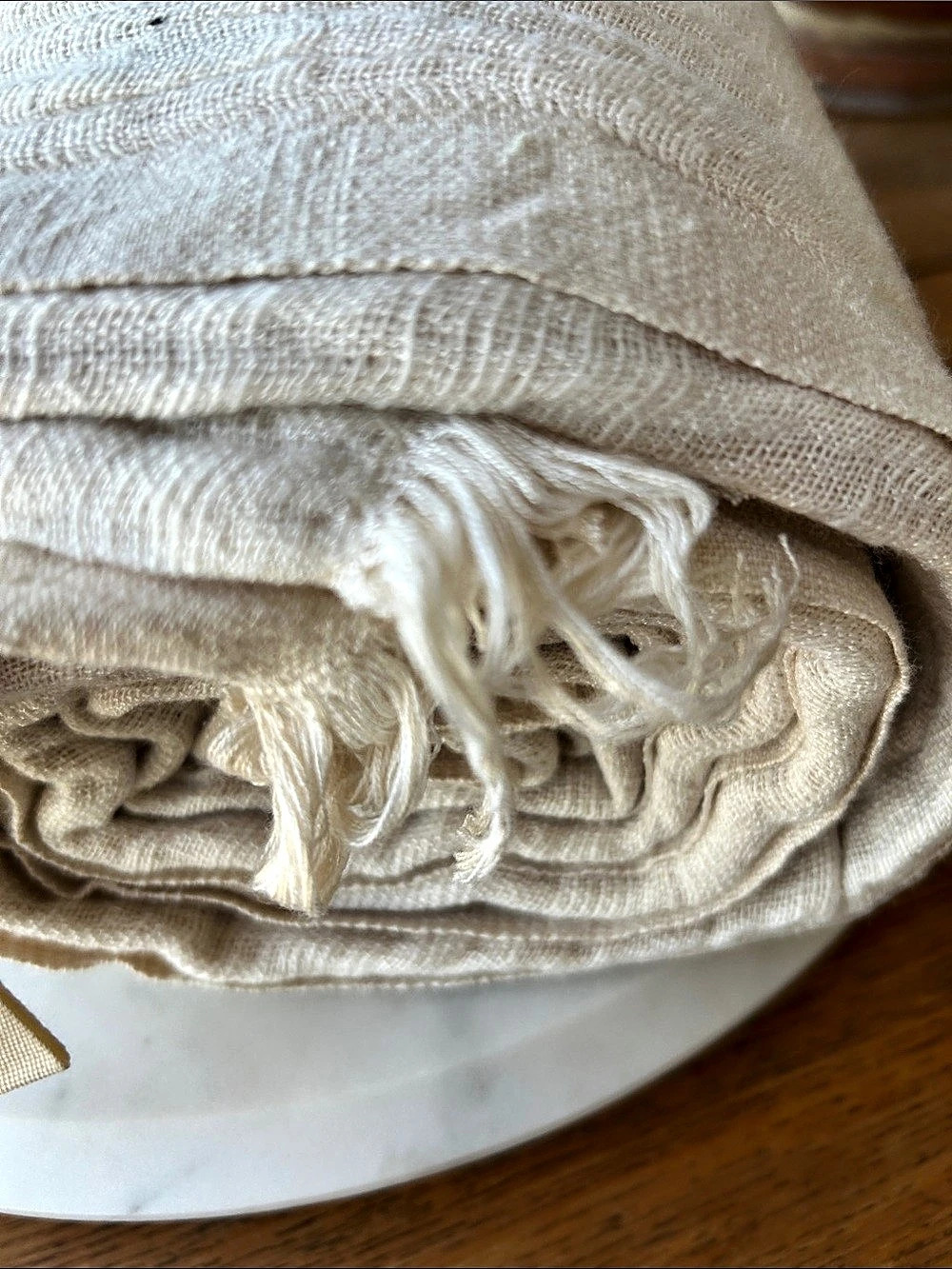 Magnolia Angora Cloud Cotton Oversized Throw Cream 60" x 80" - Picture 6 of 6